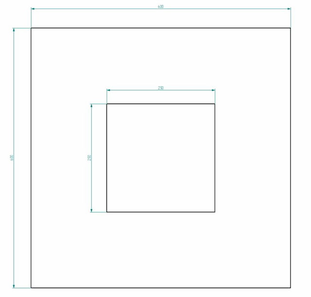 Sheet metal drawing with measurements