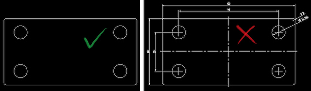 CAD drawing without dimensions