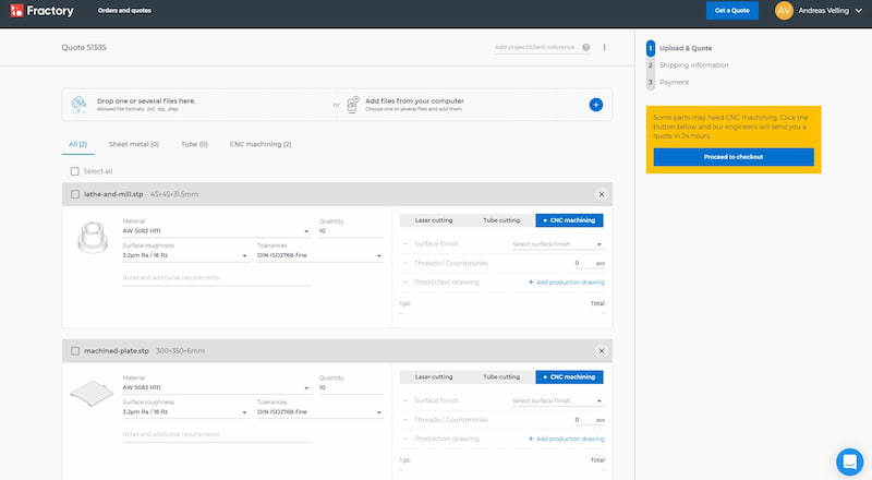 Upload Your CNC Models for Quoting