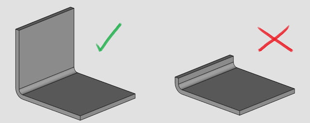 Flange too short for bending